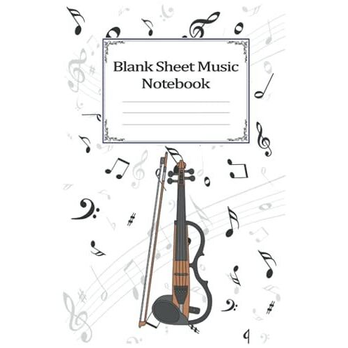 Notebook - Standard Blank Sheet Music Notebook| Blank Sheet Piano Music Notebook Kids|Blank Music Staff Book 142: Blank Music Manuscript Printed On ... Blank Journal With Black Cover Perfect Size