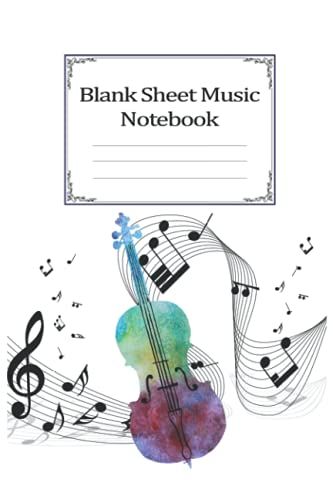 Notebook - Standard Blank Sheet Music Notebook| Blank Sheet Piano Music Notebook Kids|Blank Music Staff Book 427: Blank Music Manuscript Printed On ... Blank Journal With Black Cover Perfect Size