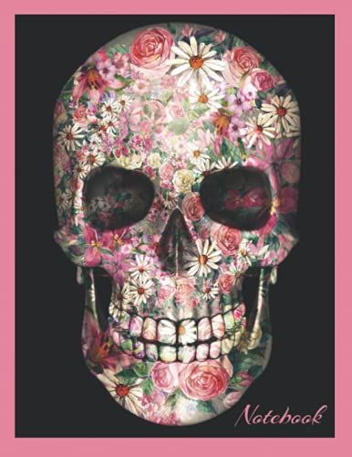 Floral Design Sugar Skull Notebook: 200 Blank Lined College Rule Pages, 8.5 X 11 Inches: Sugar Skull Floral Design Notebook Journal