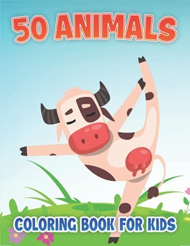 50 Animals Coloring Book For Kids: Large Animals Coloring Book