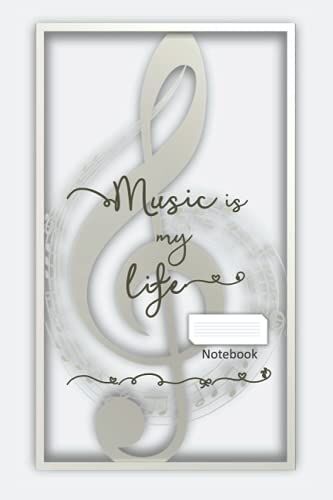 Music Is My Life: Music Manuskript, Blank Paper, 100pages, 11staves, 6x9"