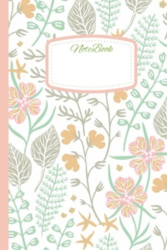 Notebook: Print Composition Notebook - College Ruled 100 Pages - Large 6 X 9 | Floral | Pink Green
