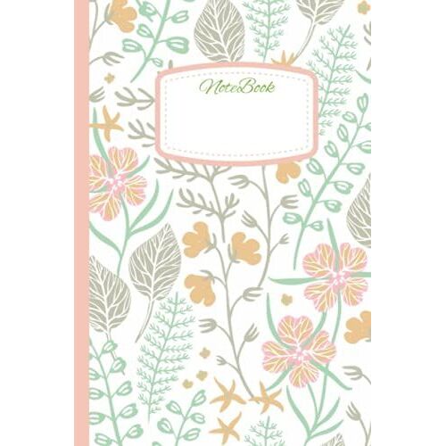 Notebook: Print Composition Notebook - College Ruled 100 Pages - Large 6 X 9 | Floral | Pink Green