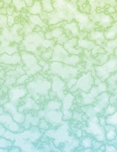 Marble Composition Notebook: Wide Ruled, 100 Pages, Green Blue Pastel