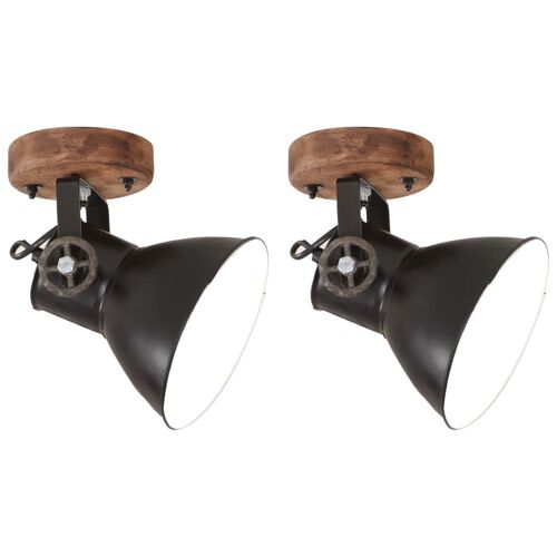 Vidaxl Lampe Murale Industrielle/De Plafond 2 Pcs Noir 20x25 Cm E27