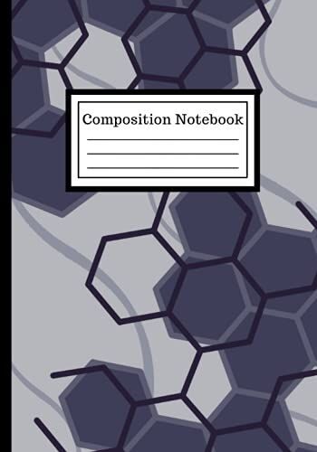 Composition Notebook: College Ruled Paper Notebook | Blue Futuristic Abstract Honeycomb Pattern | Medium Width Lined Paper Workbook For Kids, Teens, And Students | Great For Home, School, Or Work