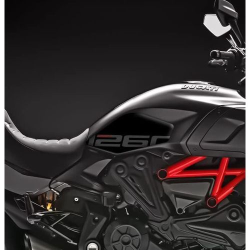 Noir - Protections Latérales Réservoir Résine 3d Compatible Avec Ducati Diavel 1260/S L-133 (Black)