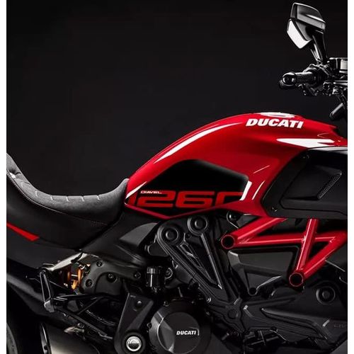 Rouge - Protections Latérales Réservoir Résine 3d Compatible Avec Ducati Diavel 1260/S L-133 (Rouge)