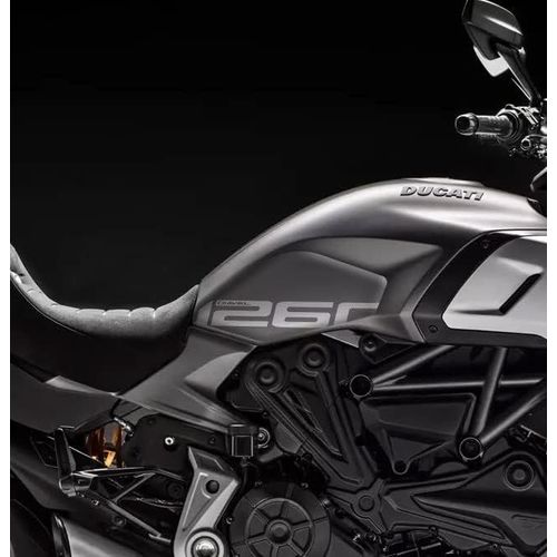 Gris - Protections Latérales, Réservoir En Résine 3d, Compatible Avec Ducati Diavel 1260/S L-133 (Grey)