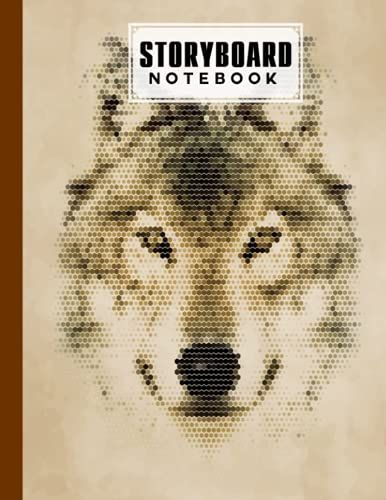 Storyboard Notebook: Cinema Notebooks For Cinema Artists With Wolf Vintage Cover / Notebook Sketchbook Template Panel Pages For Storytelling | Size 8.5" X 11" By Sophia Simon