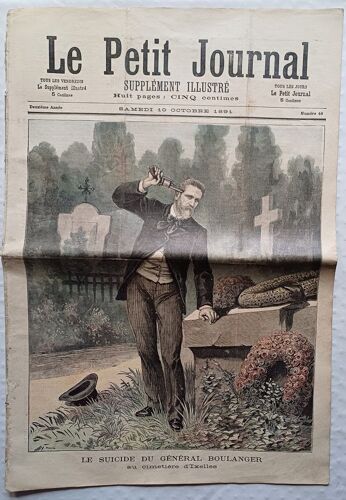 Petit Journal Illustre Le Suicide Du General Boulanger 1891