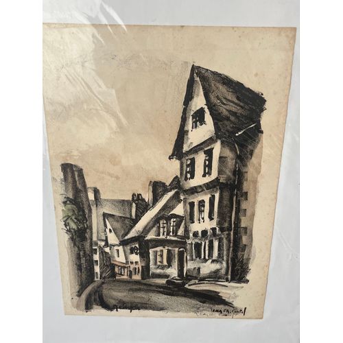 Lithographie Originale Figurant Quimper En Finistère, De 1927, Par Jean-Charles Contel