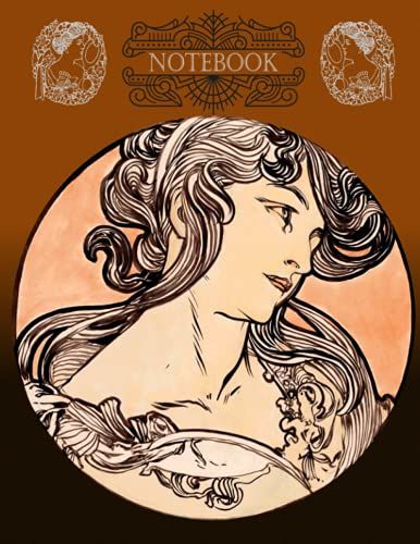 Dot Grid Notebook: 8.5 X 11.5 Journal For Composition, Math, Journaling, 108 Pages. Art Nouveau Image By Alphonse Mucha