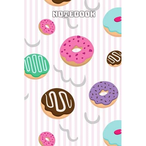Notebook - Size ( 6 X 9 Inches) 100 Pages, College Ruled | Notebook Journal | Writing & Office Paper, Perfect For College: Cute Cover | Cute Donuts | Pinky Cover