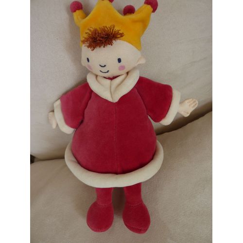 Doudou Roi Moulin Roty Dim Dam Doum Rouge Couronne Jaune