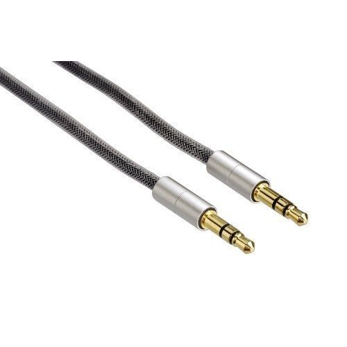 Hama "AluLine" Connecting Cable - Câble audio - mini-phone stereo 3.5 mm mâle pour mini-phone stereo 3.5 mm mâle - 50 cm - double blindage - argent