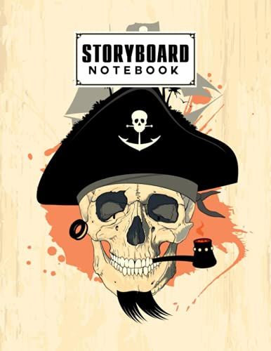 Storyboard Notebook: Cinema Notebooks For Cinema Artists With Skull Cover / Notebook Sketchbook Template Panel Pages For Storytelling | Size 8.5" X 11" By Marlies Bach