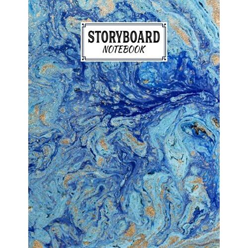Storyboard Notebook: Marble Blue Storyboard Notebook, Cinema Notebooks For Cinema Artists | 120 Pages With Size 8.5" X 11" By Eckehard Blank