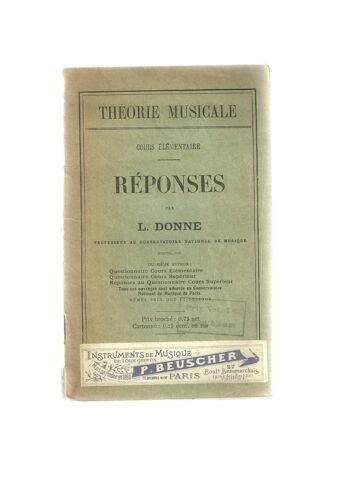 Théorie Musicale. Cours Élémentaire. Réponse
