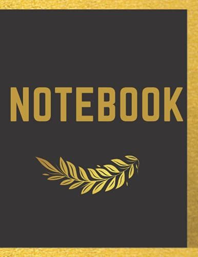 Notebook: Notebook Black Gold Cover 8.5x11 110 Pages Lined Notebook