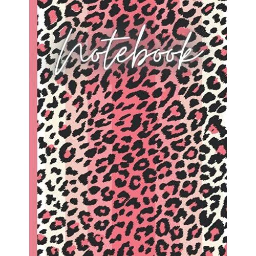 Notebook: Pink Leopard Print Composition Notebook - College Rules 150 Pages - 8.5x11