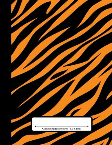 Composition Notebook: 110 Pages | College Ruled Composition | 8.5x11 In. | Tiger Stripes Animal Print