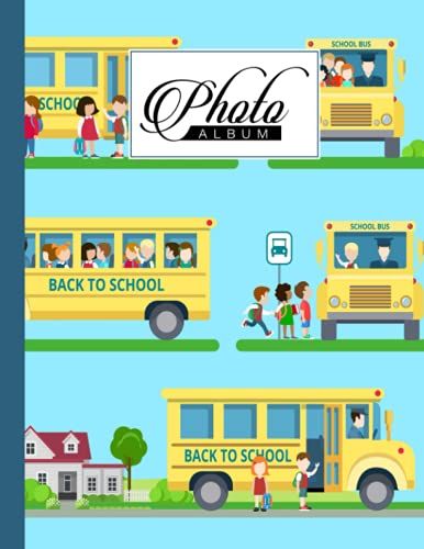 Photo Album: Large Photo Albums With Writing Space Memo, Extra Large Capacity Picture Album | Premium School Bus Cover By Beate Berndt