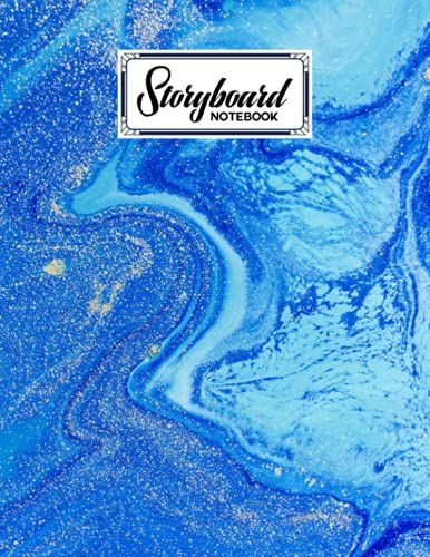Storyboard Notebook: Marble Blue Storyboard Notebook, Cinema Notebooks For Cinema Artists | 120 Pages With Size 8.5" X 11" By Emanuel Wilke
