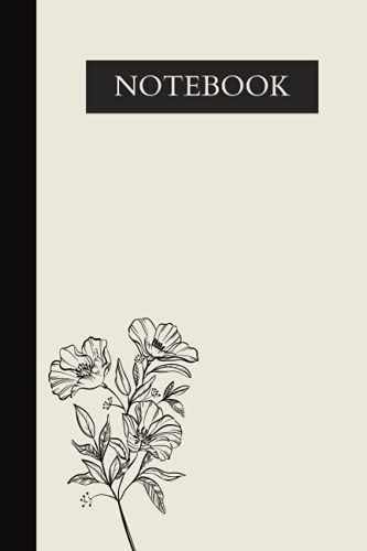 Notebook: Simple And Cute Cream And Black Notebook Blank Lined Journal