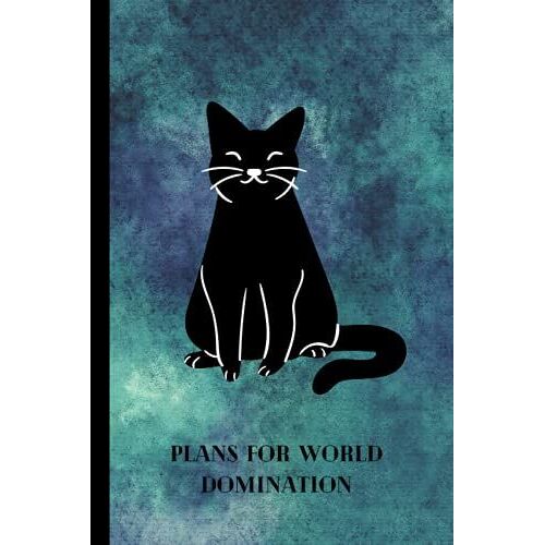 Plans For World Domination Black Cat 6x9 Inches - Planning Journal And Project Planner.
