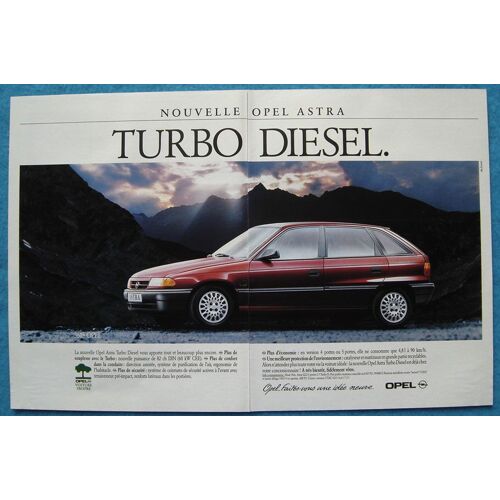 Publicité Papier - Voiture Opel Astra Turbo Diesel De 1992
