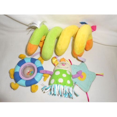 Mobile Cosy Parc Lit Poussette Spirale Kooky Taf Toys Taftoys Grelot Spirale Etoile Balle Bille Bruit Vert Orange Rouge Bleu Noir Blanc Pois Jaune