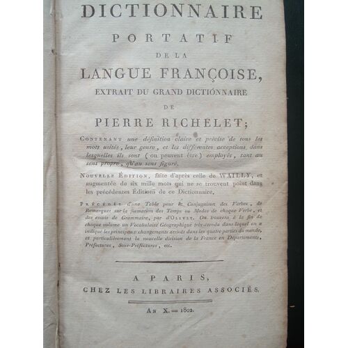 Dictionnaire Portatif De La Langue Française Tome I Et Ii