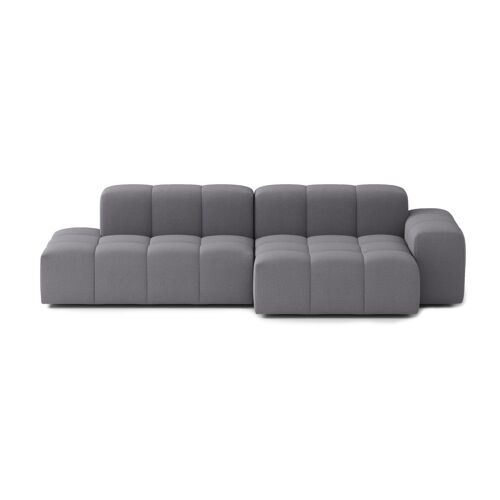Canapé D'angle Modulable 4 Places Tissu Gris Foncé