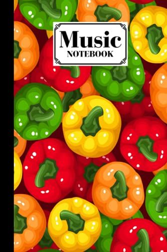 Music Notebook: Music Writing Notebook | Blank Sheet Music Notebook | Bell Peppers Cover Design | 120 Pages, Size 6" X 9" By Victor Gruber