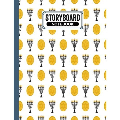 Storyboard Notebook: Cinema Notebooks For Cinema Artists / Notebook Sketchbook Template Panel Pages For Storytelling | Layouts: 120 Pages With Size 8.5" X 11" | Hanukkah Cover By Sandra Fletcher
