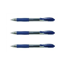 Pilot Lot De 3 Stylos Roller Encre Gel G2 07 Pte Moyenne Bleu Noir
