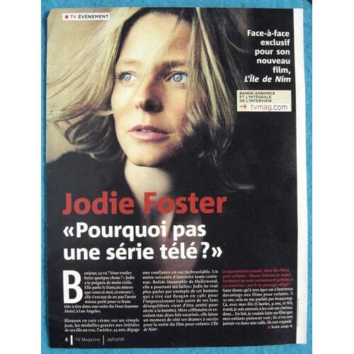 Tv Magazine N°2860, Coupure De Presse, Jodie Foster