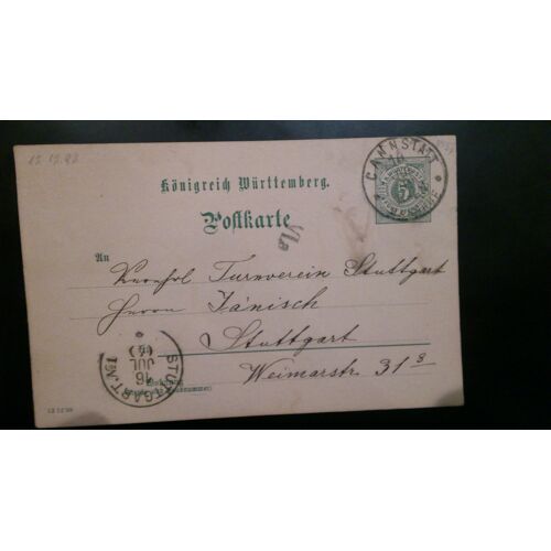 Cover-Letter Royaume De Württemberg 1899