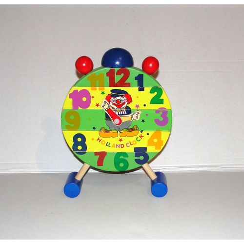 Jouet En Bois Educatif Reveil Clown Puzzle