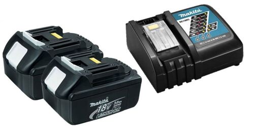 Makita Y-00197 - Pack énergie - 2x Batterie 18V Li-Ion (3.0Ah) BL1830 + chargeur DC18RC