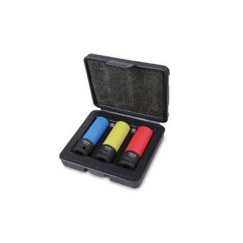 Beta 720LC/C3 Coffret de 3 douilles à chocs gainées pour écrous de roues en alliage léger