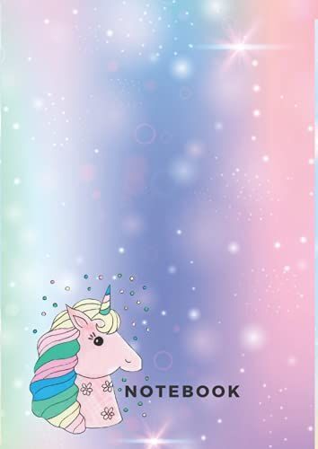 Ruled Notebook / Journal - Paperback Lined Notepad A4, Unicorn Multicolour, Perfect For Office Home School College Business, Studying, Writing & Note Taking, With 100 White Pages