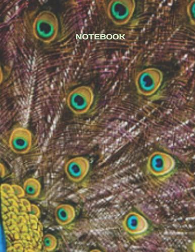 Notebook:: Peacock Print Composition Notebook- College Ruled 120 Pages- Large 8.5 X 11