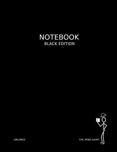 Notebook Black Edition Unlined: With Black Cover - Unlined With White Paper - 102 Pages Size (8.5 X 11 Inches)