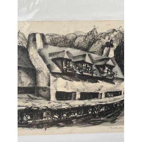 Lithographie Originale Figurant Vannes En Morbihan De 1927 Par Jean-Charles Contel 