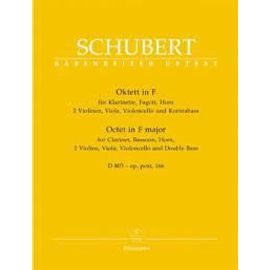 Schubert - Octet En Fa Majeur - Opus 166 - 2 Violons, Alto, Violoncelle, Contrebasse, Cor, Basson - Partition De Poche