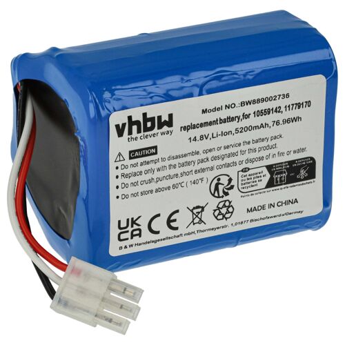 vhbw 1x Batterie compatible avec Miele Scout RX3, RX2 robot électroménager (5200mAh, 14,8V, Li-ion, sans boîtier)