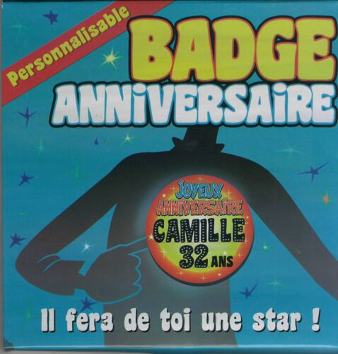 Badge Geant Anniversaire   Personnalisable
