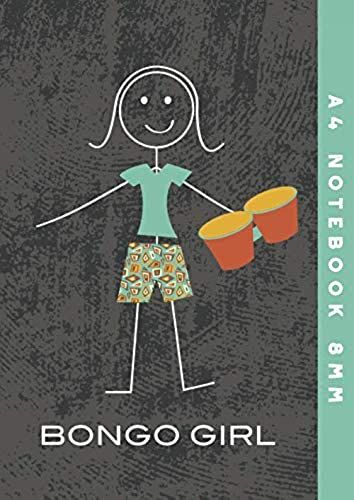 A4 Notebook 8mm: Bongo Girl Lined Exercise Book